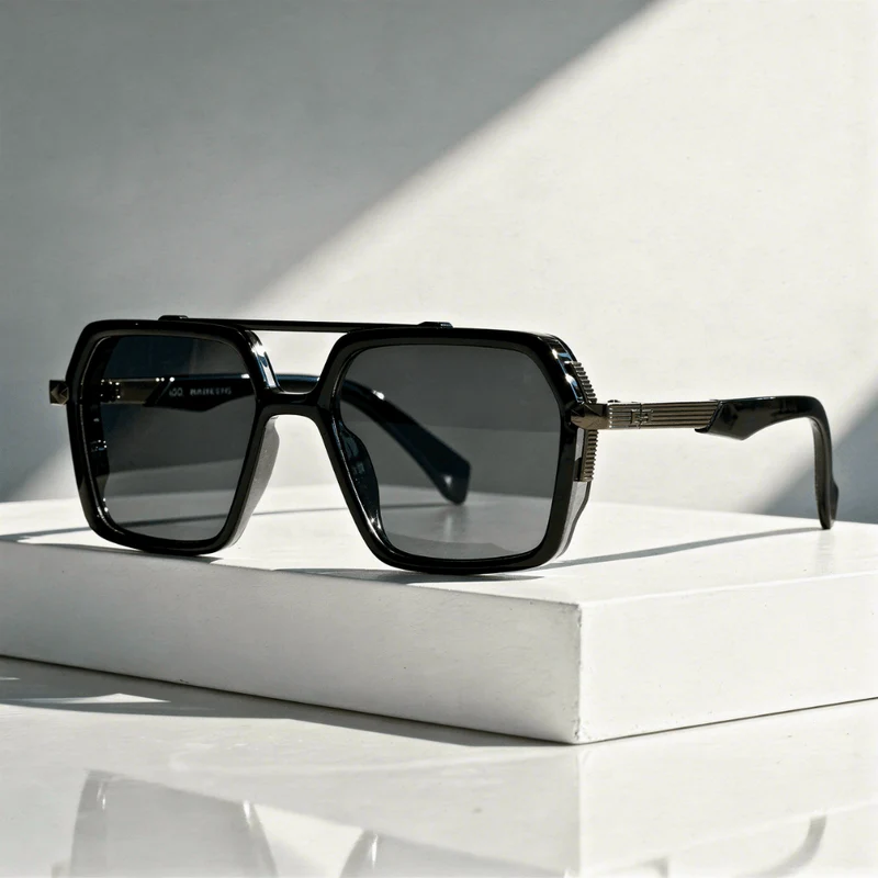Sonnenbrille quadratisch UV400 mit Metallbügeln