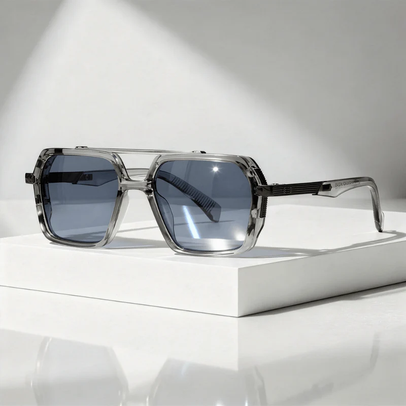 Sonnenbrille quadratisch UV400 mit Metallbügeln