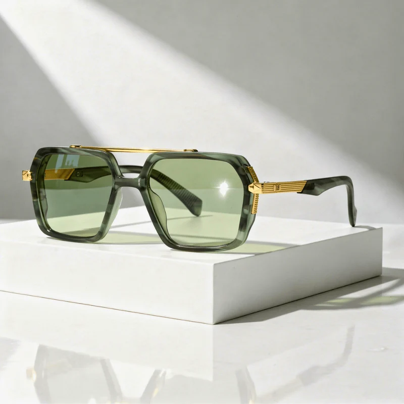 Sonnenbrille quadratisch UV400 mit Metallbügeln