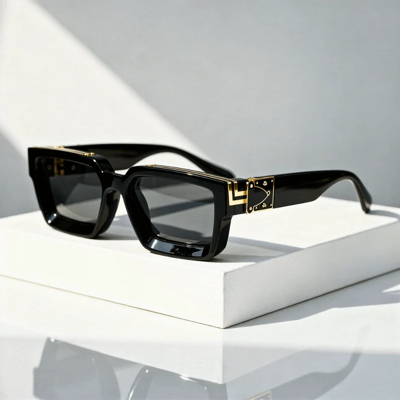 Quadratische Sonnenbrille UV400 mit breitem Rahmen