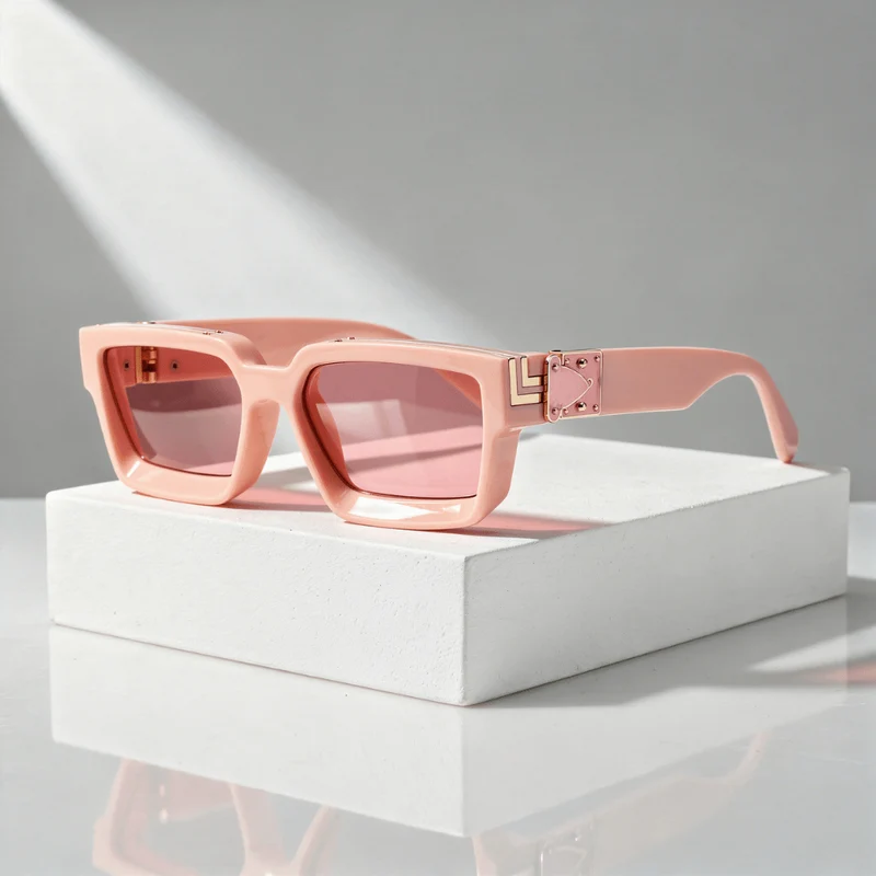 Quadratische Sonnenbrille UV400 mit breitem Rahmen