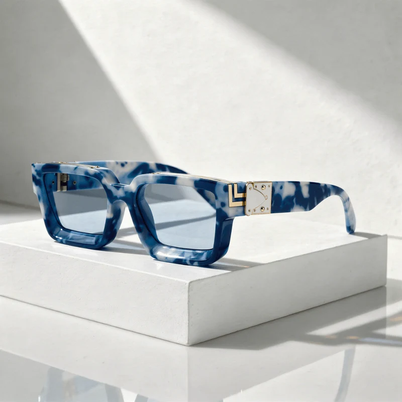 Quadratische Sonnenbrille UV400 mit breitem Rahmen