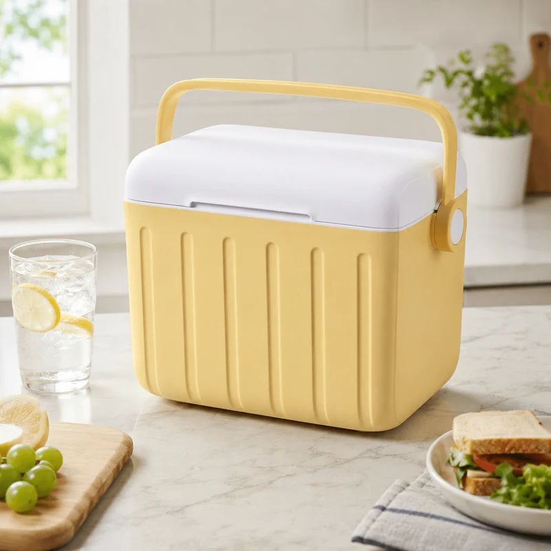 Tragbare Kühlbox isoliert mit Griff