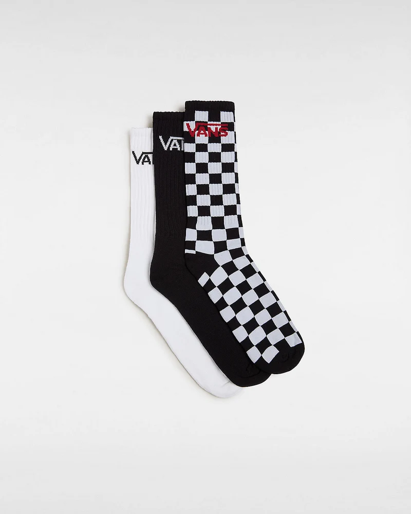 VANS Klassische Herren-Crew-Socken (3 Paar) – Schwarz / Weiß