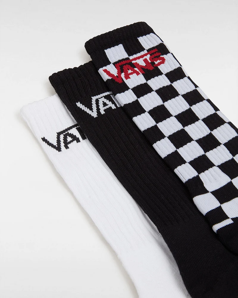 VANS Klassische Herren-Crew-Socken (3 Paar) – Schwarz / Weiß
