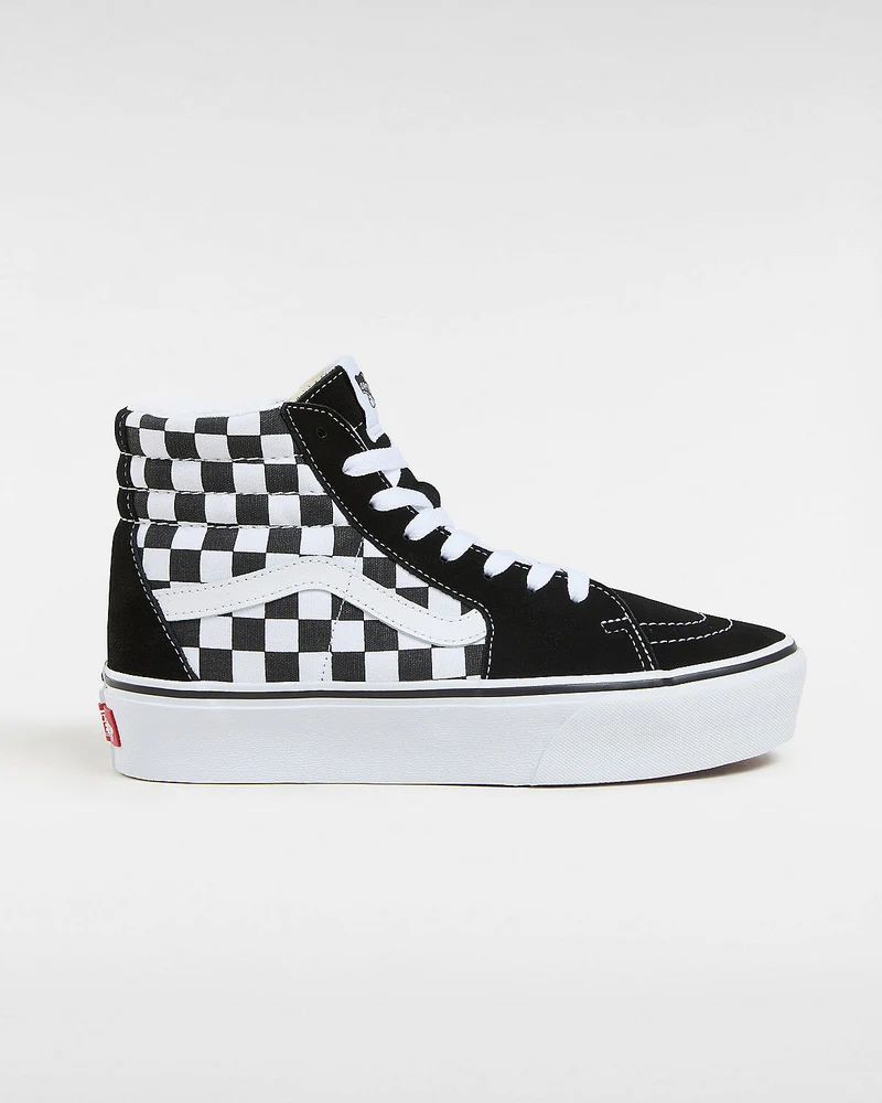 VANS Unisex Sk8-Hi Platform 2.0 Checkerboard-Turnschuhe – Schwarz/True White