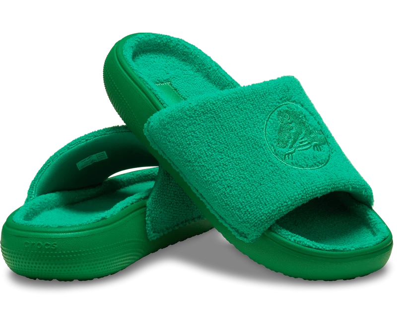 Crocs Unisex Klassische Handtuch-Slipper - Grün Efeu