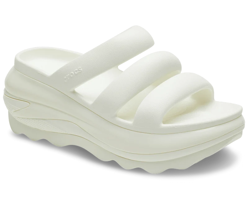 Crocs Unisex Classic Mega Crush Sandale mit Dreifachriemen - Kreide
