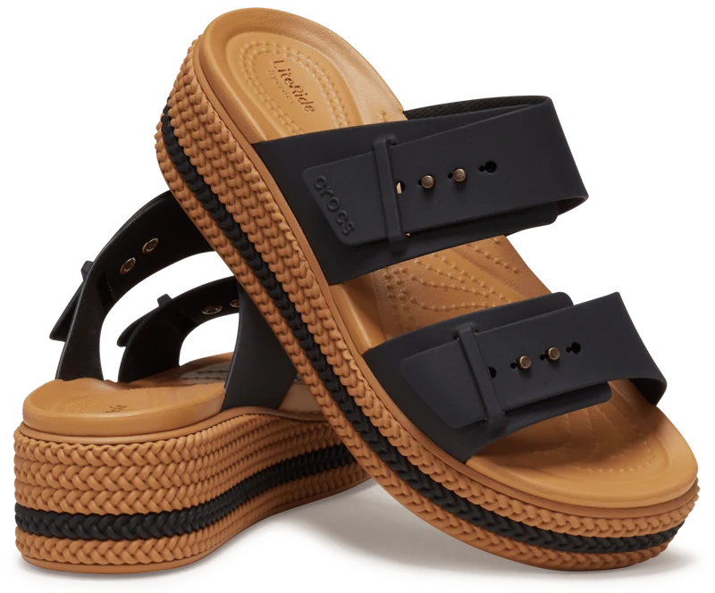 Crocs Brooklyn Sandalen mit gewebter Schnalle für Damen - Schwarz