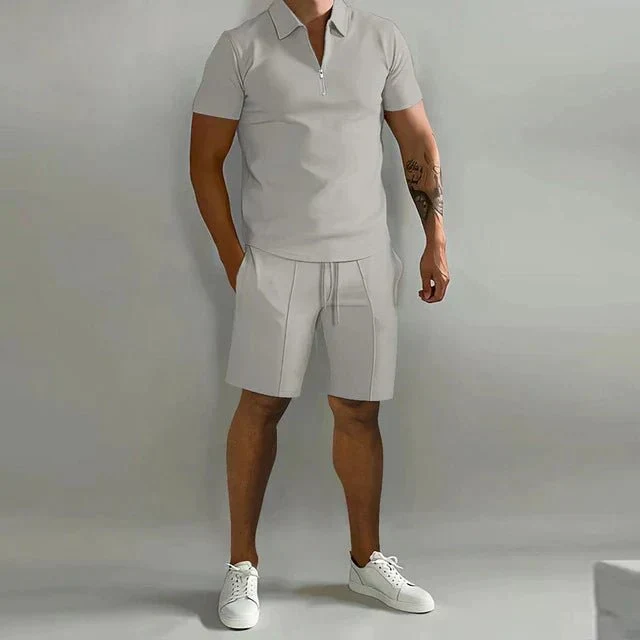 Herren Sommer Zweiteiler Set mit Polo und Shorts