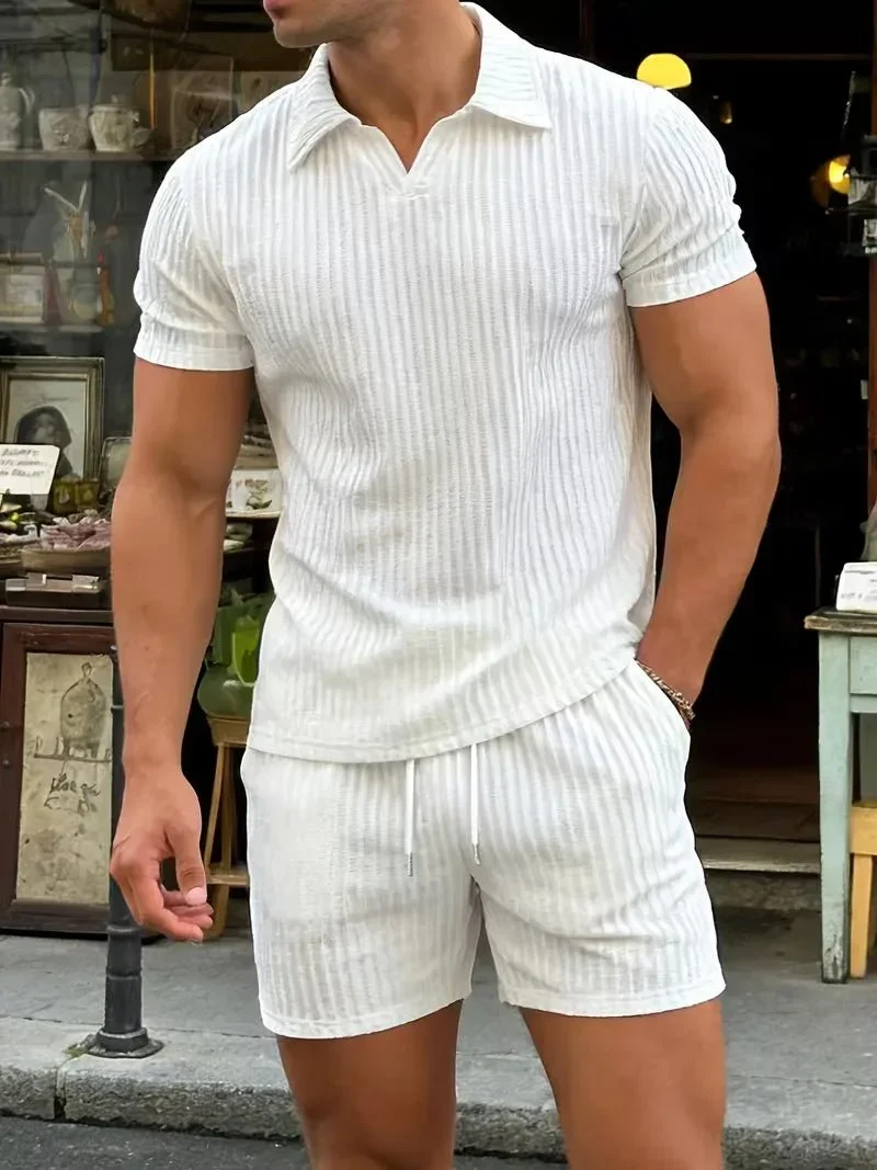Herren Polo Zweiteiler Set mit Shorts