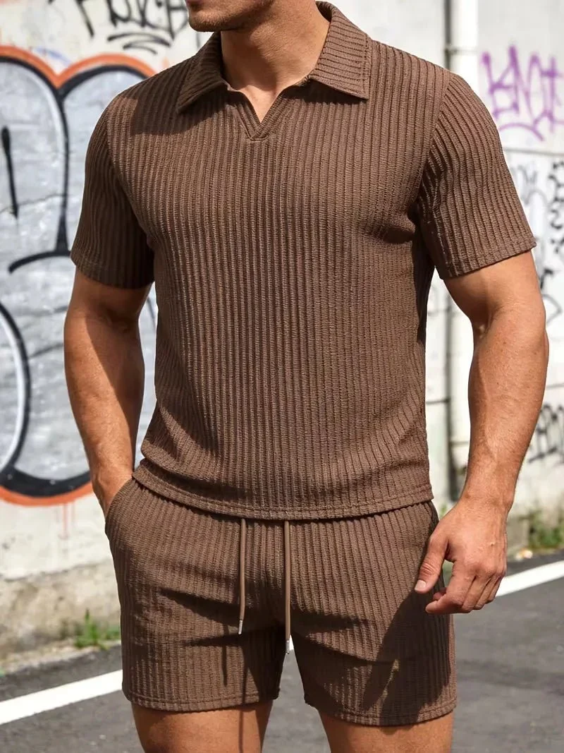 Herren Polo Zweiteiler Set mit Shorts