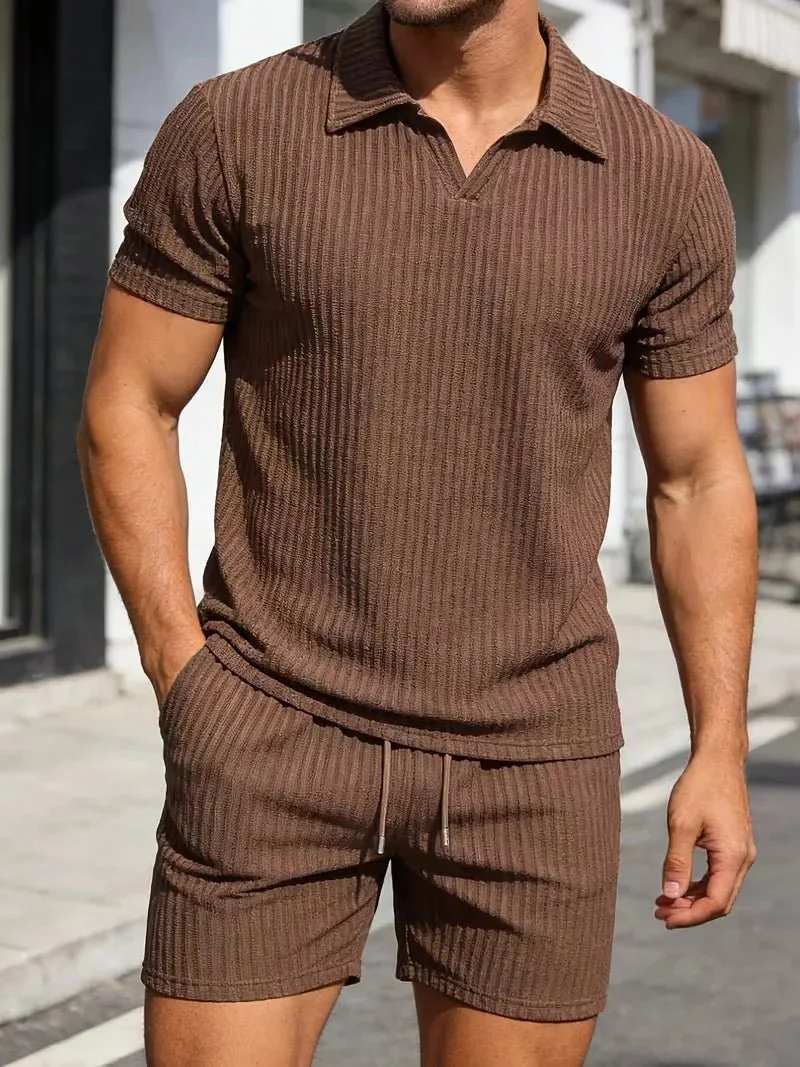 Herren Polo Zweiteiler Set mit Shorts