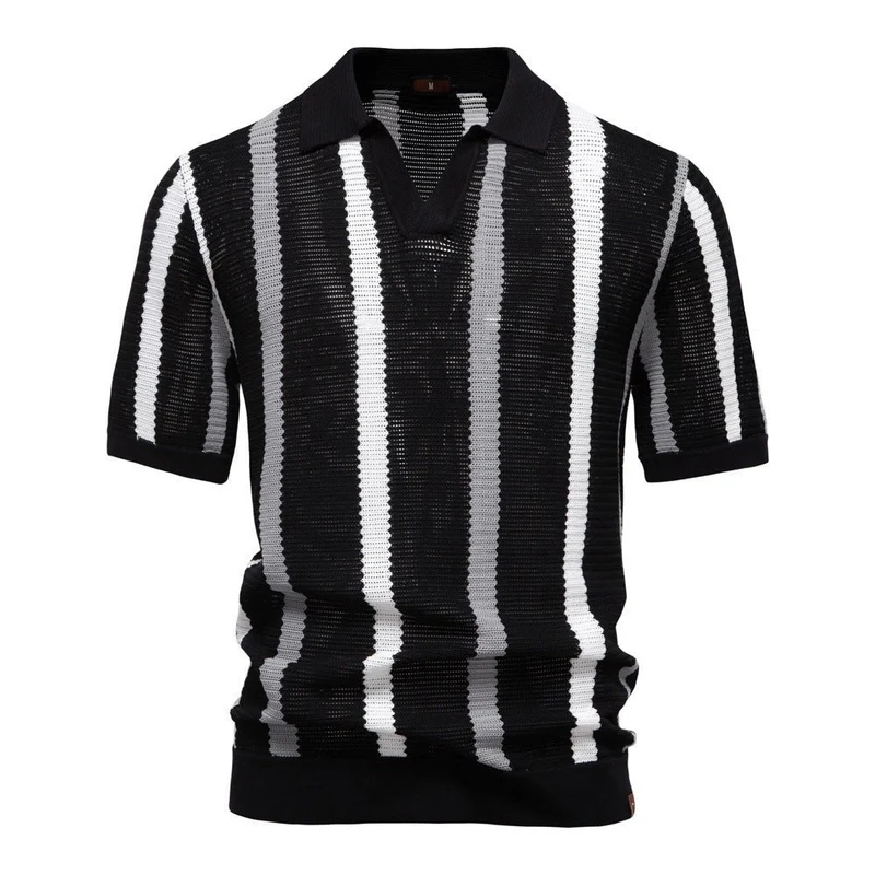 Gestreiftes Poloshirt Herren Kurzarm