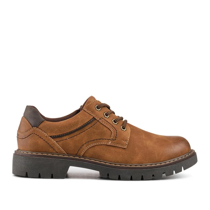 Wide Fit Lace Up Casual Shoes - GANG42002 / 327 878 - Cognac