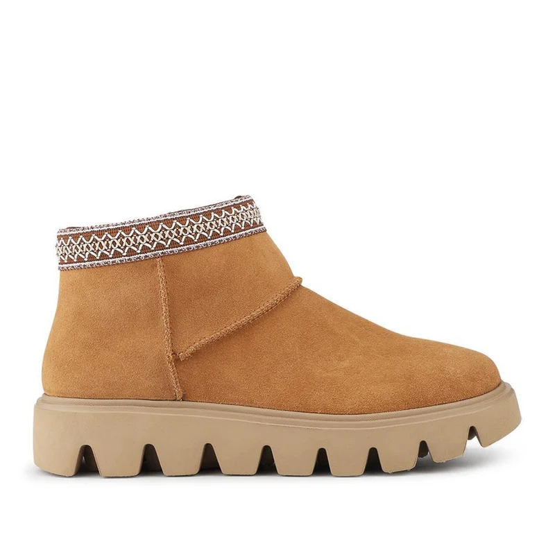 Rieker Leather Cushioned Shoes - RKR42557 / 328 201 - Tan