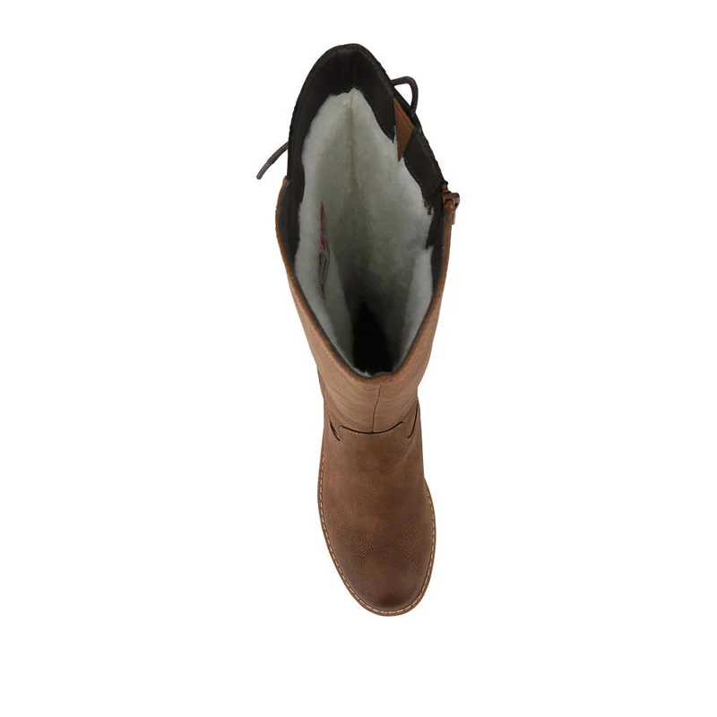 Rieker Water Resistant Zip Up Long Boots - RKR42555 / 328 200 - Brown