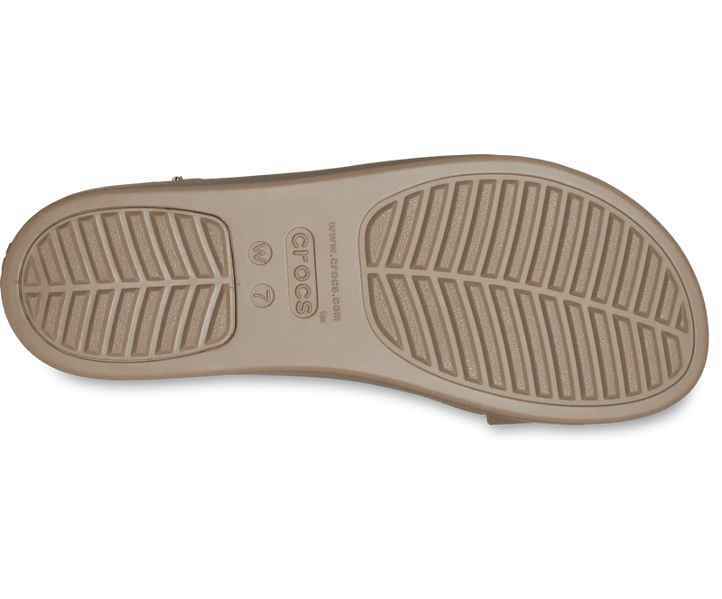 Crocs Brooklyn Sandalen mit niedrigem Keilabsatz für Damen - Latte / Pilz