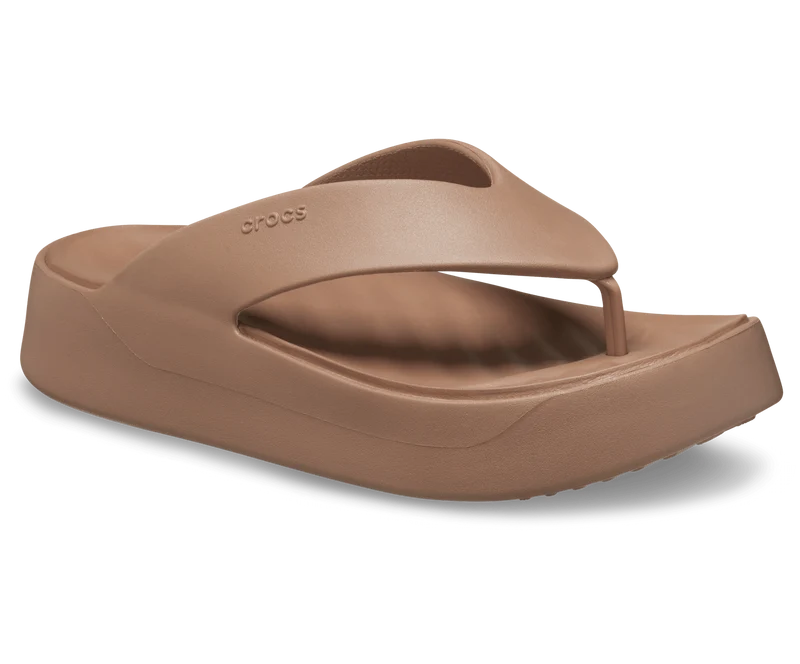 Crocs Unisex Getaway Plateau Flip Flop - Latte