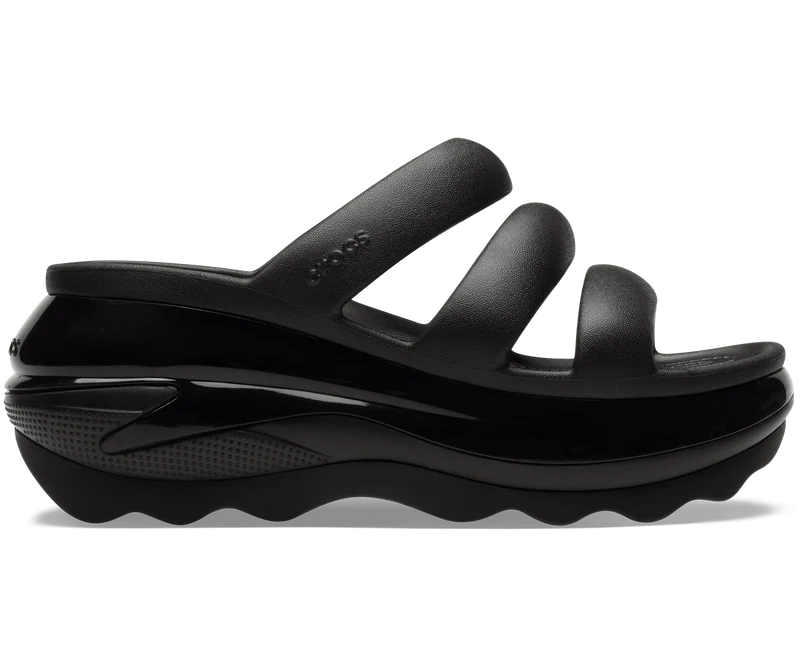 Crocs Unisex-Sandalen „Classic Mega Crush“ mit drei Riemen - Schwarz