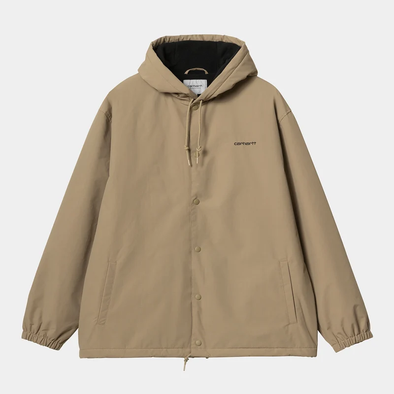 Carhartt WIP Coach-Jacke mit Kapuze für Herren - Leder / Schwarz