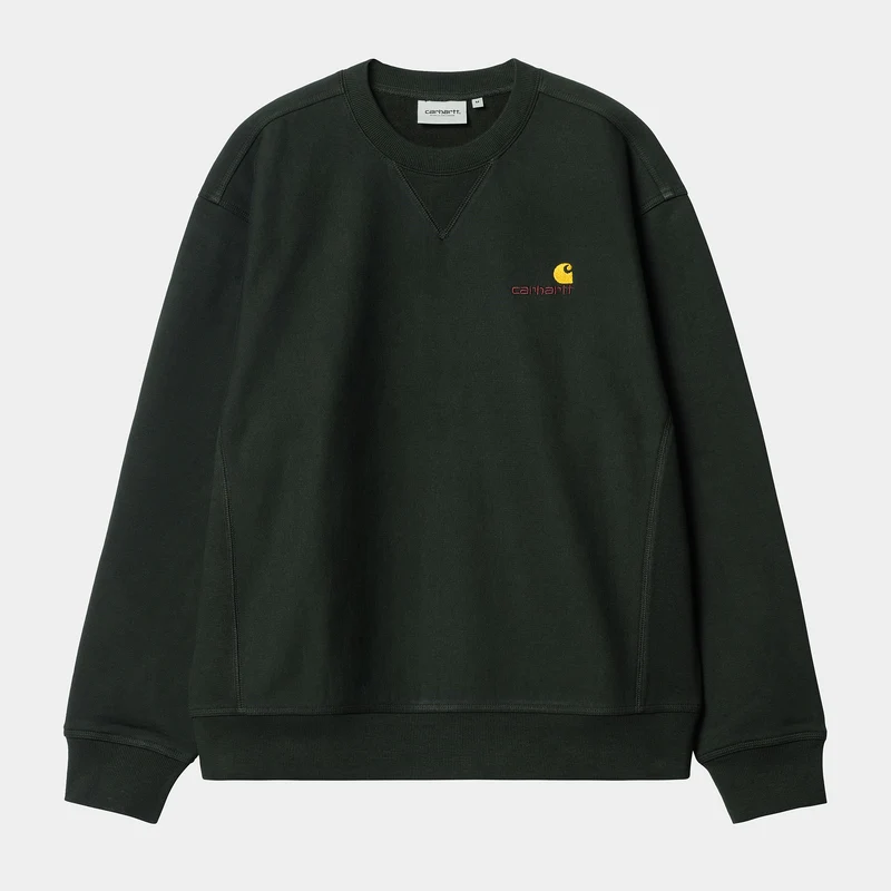 Carhartt WIP Herren American Script Sweatshirt - Dunkelzeder