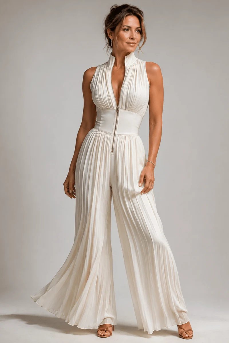 Jumpsuit Damen mit Weitem Bein und Blumenmuster