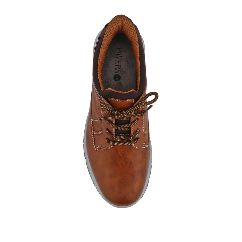 Wide Fit Casual Laced Slip-On Shoes - GANG41017 / 327 576 - Tan