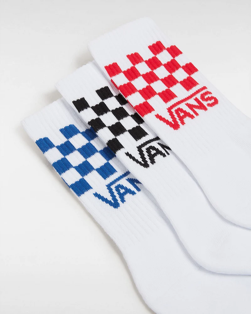 VANS Classic Drop V Check Crew-Socken für Kinder (3 Paar) – Weiß