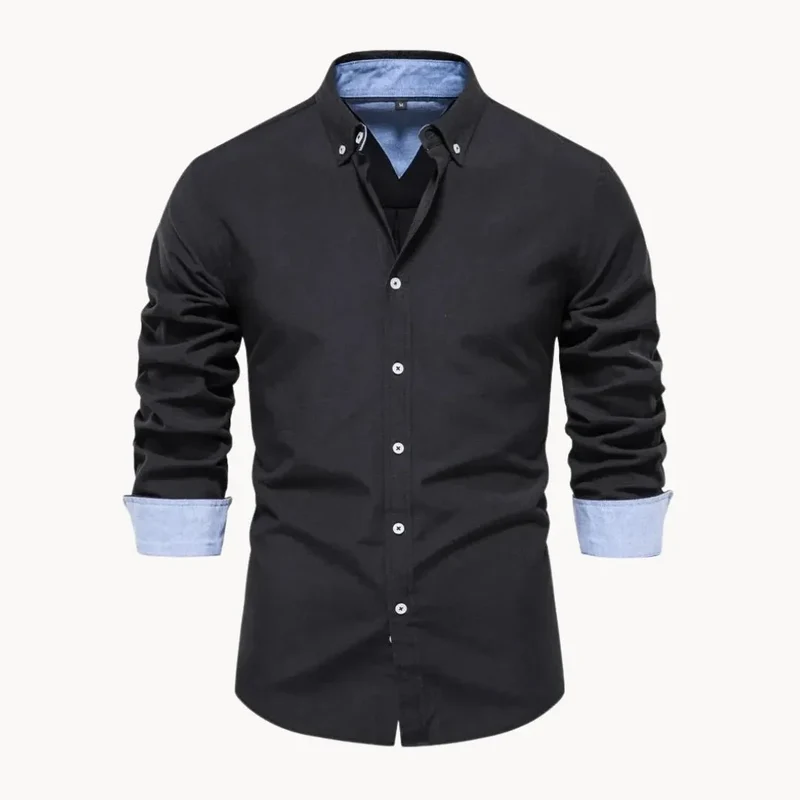 Herren Slim Fit Hemd mit Kontrastkragen