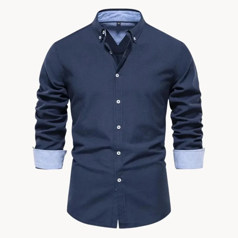Herren Slim Fit Hemd mit Kontrastkragen