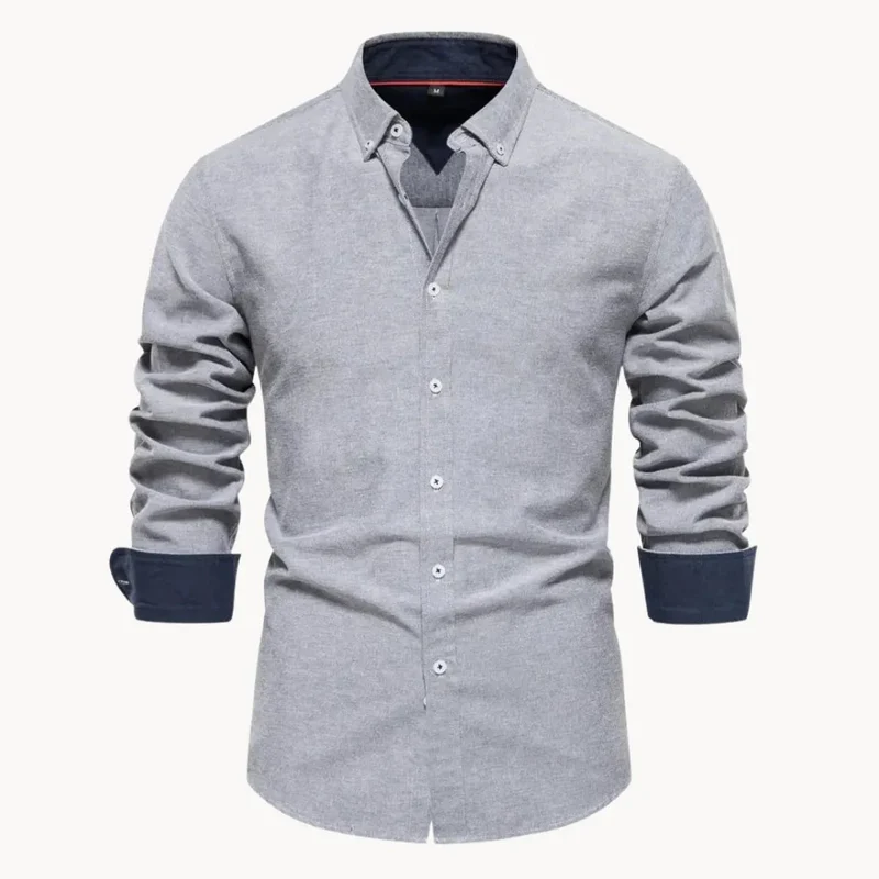 Herren Slim Fit Hemd mit Kontrastkragen