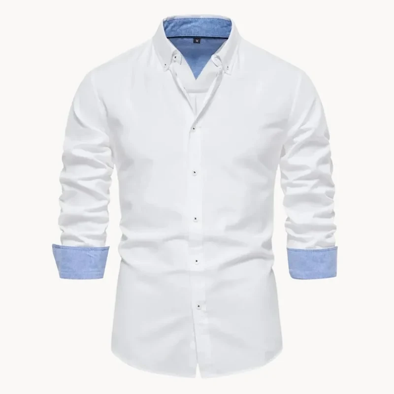 Herren Slim Fit Hemd mit Kontrastkragen