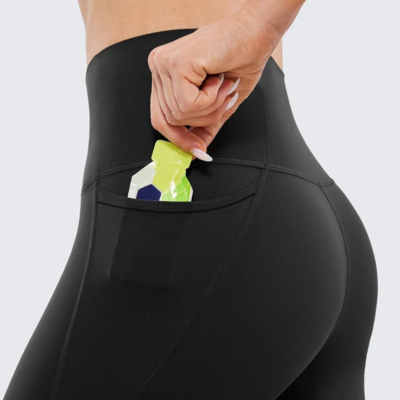 Capri-Leggings Damen mit Hohem Bund und Seitentasche