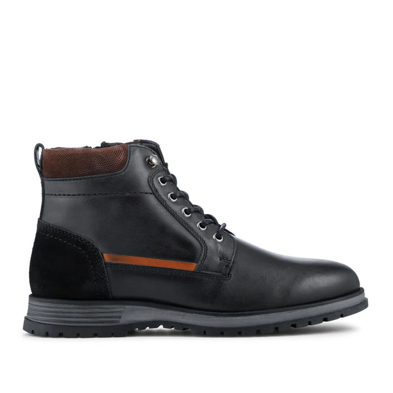 Wide Fit Leather Boots With Grip Sole - JFOOT42023 / 328 064 - Black