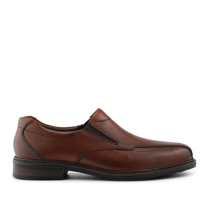 Slip On Smart Leather Shoes With Grip Sole - PARK42040 / 328 188 - Cognac