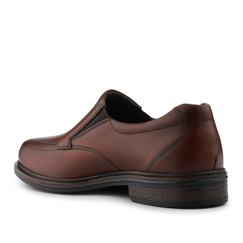 Slip On Smart Leather Shoes With Grip Sole - PARK42040 / 328 188 - Cognac