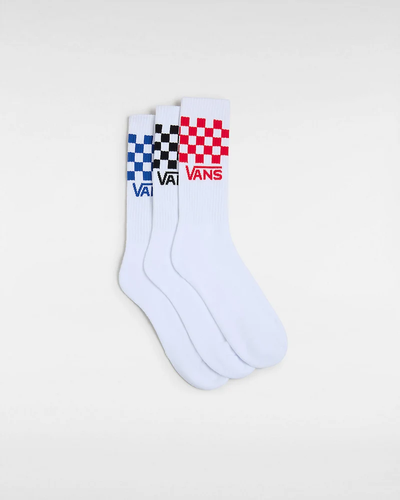VANS Herren-Socken mit klassischem Karomuster (3 Paar) – Weiß