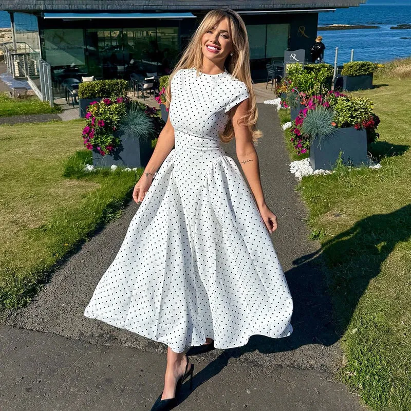 Gepunktetes Maxikleid Sommer Elegant