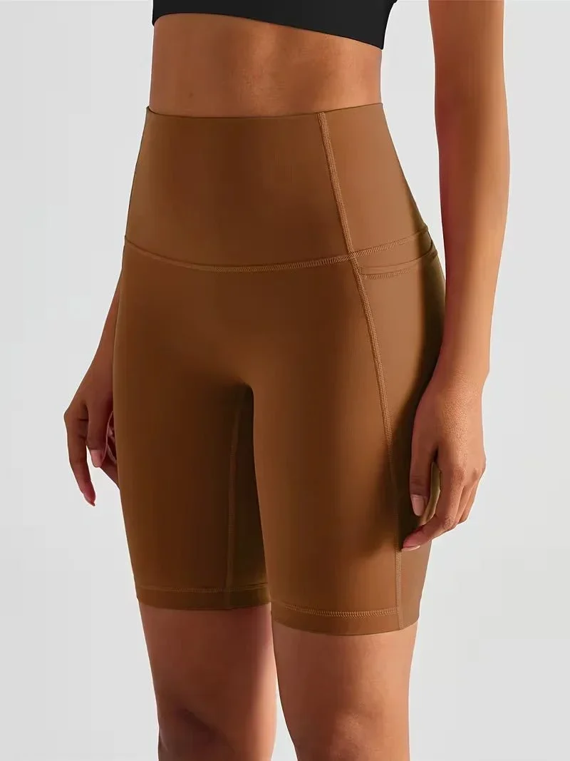 Damen Sport-Leggings Shorts mit Tasche