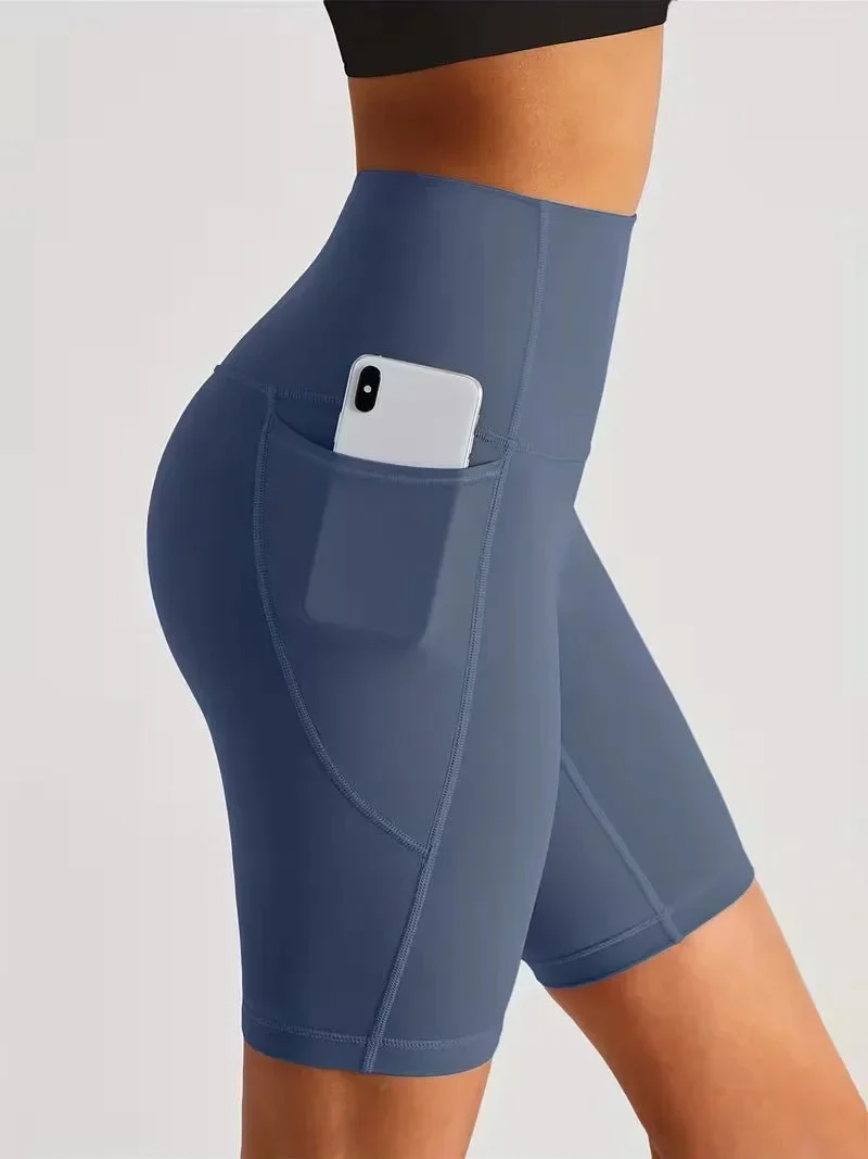 Damen Sport-Leggings Shorts mit Tasche