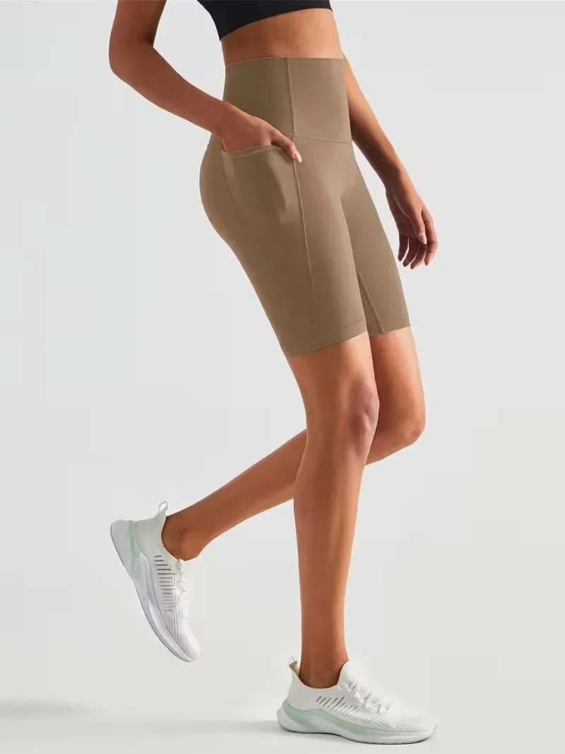 Damen Sport-Leggings Shorts mit Tasche