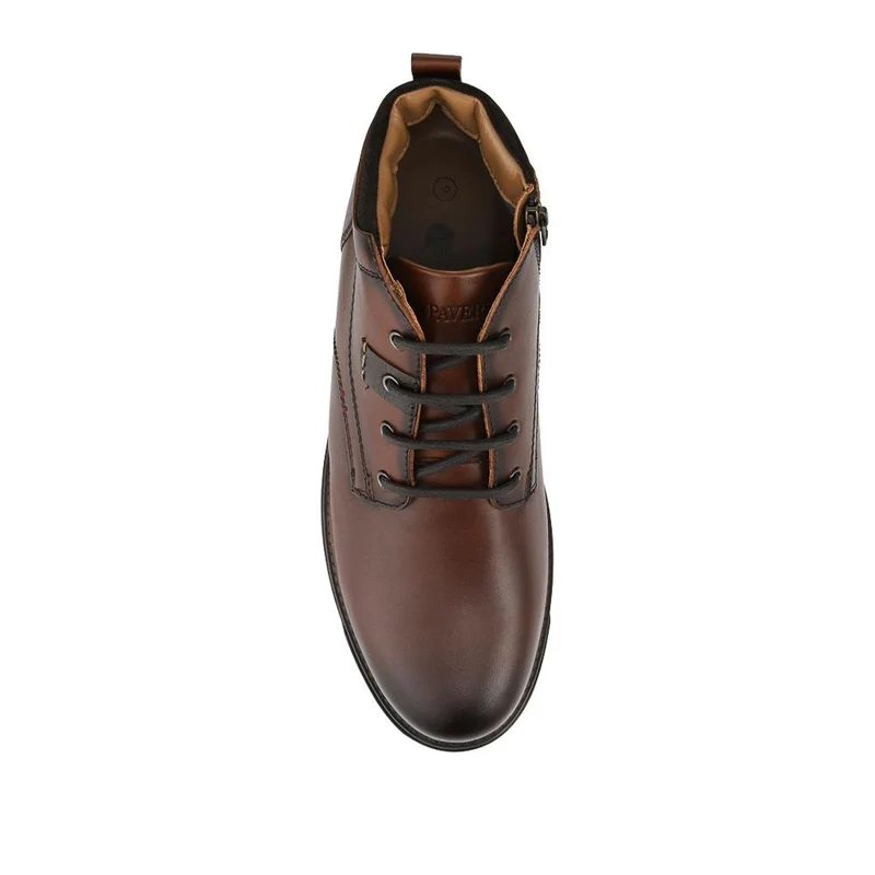 Wide Fit Leather Lace Up Boots - FBFOO42006 / 327 997 - Brown