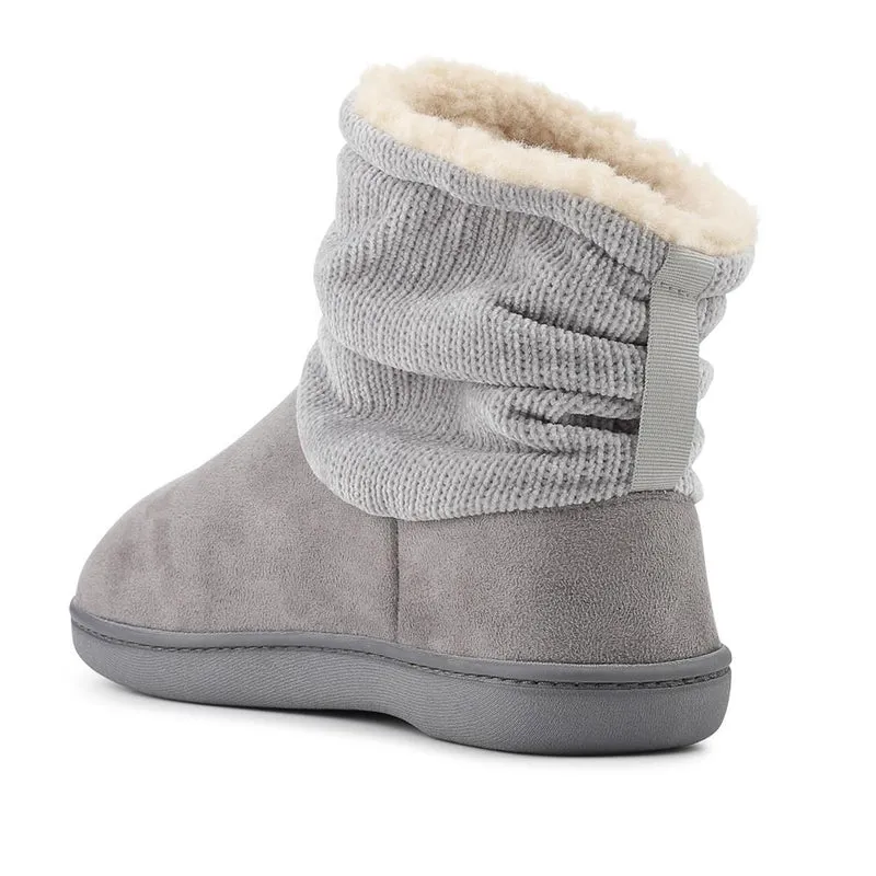 Lightweight Memory Foam Slipper Boots - QING42008 / 327 935 - Grey
