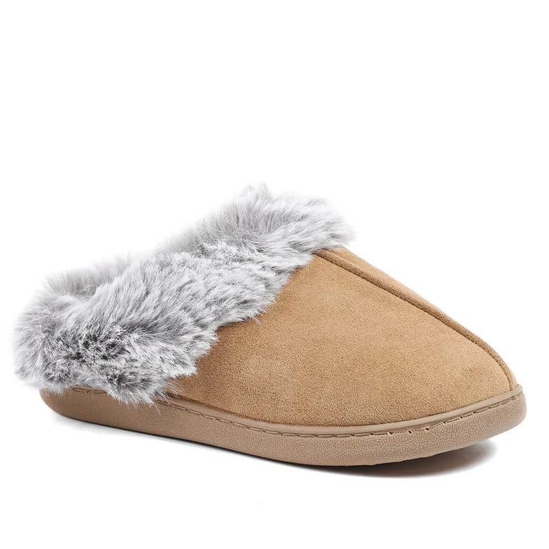 Wide Fit Soft Mule Slippers - GALOP42017 / 328 610 - Chestnut