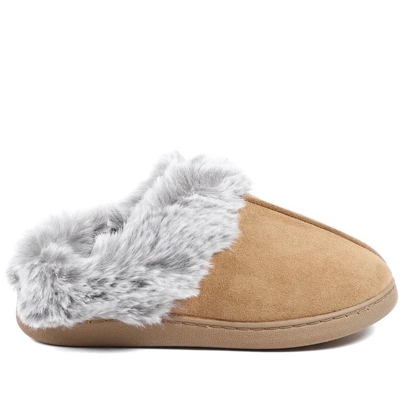 Wide Fit Soft Mule Slippers - GALOP42017 / 328 610 - Chestnut