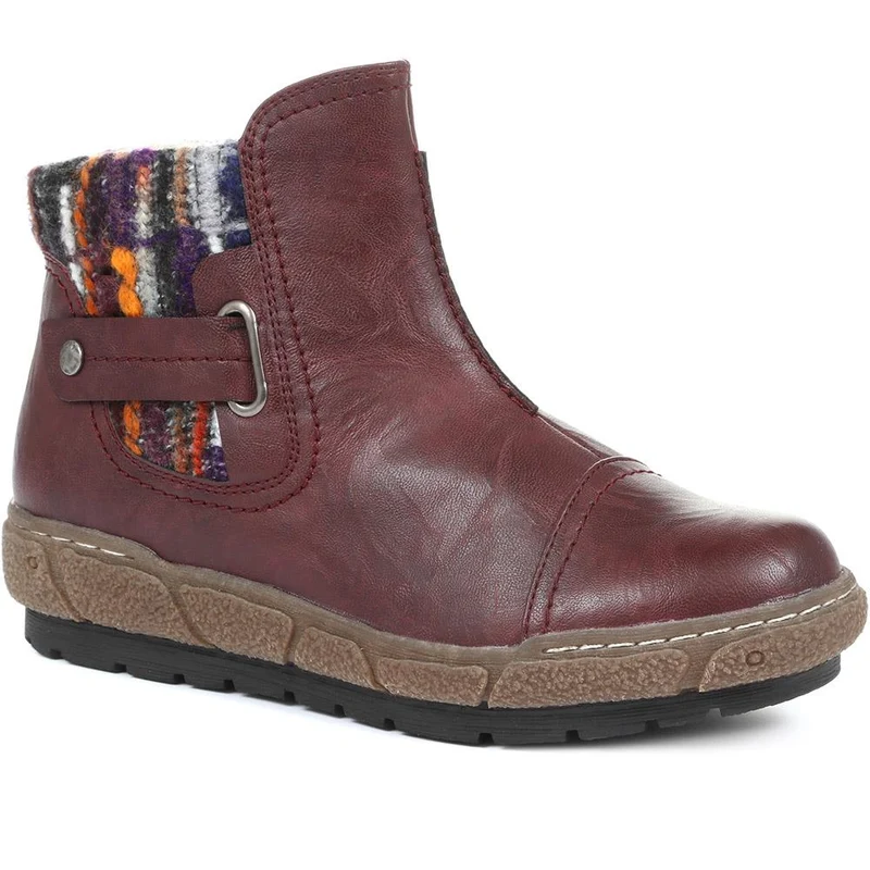 Knitted Cuff Ankle Boots - WBINS32013 / 318 882