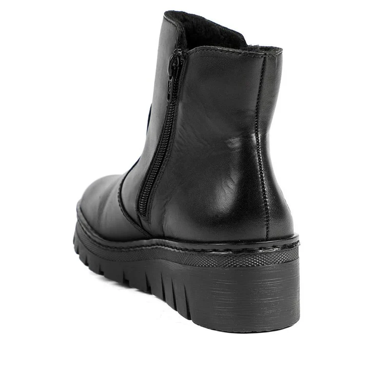 Rieker Chunky Leather Ankle Boots - RKR42550 / 328 204 - Black