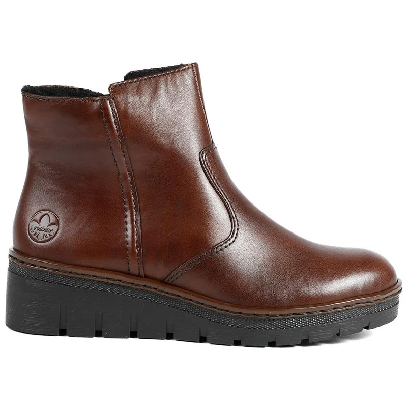 Rieker Chunky Leather Ankle Boots - RKR42550 / 328 204 - Brown
