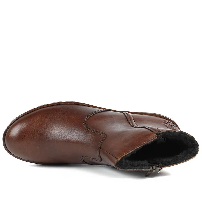 Rieker Chunky Leather Ankle Boots - RKR42550 / 328 204 - Brown